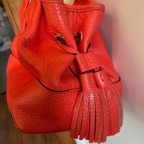 KATE SPADE Orange Leather Stevie Southport Avenue Flame Satchel - Picture 12 of 17